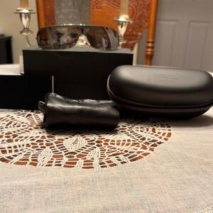 Gently used Kim Kardashian West Carolina Lemke SILVER Sunglasses with Case